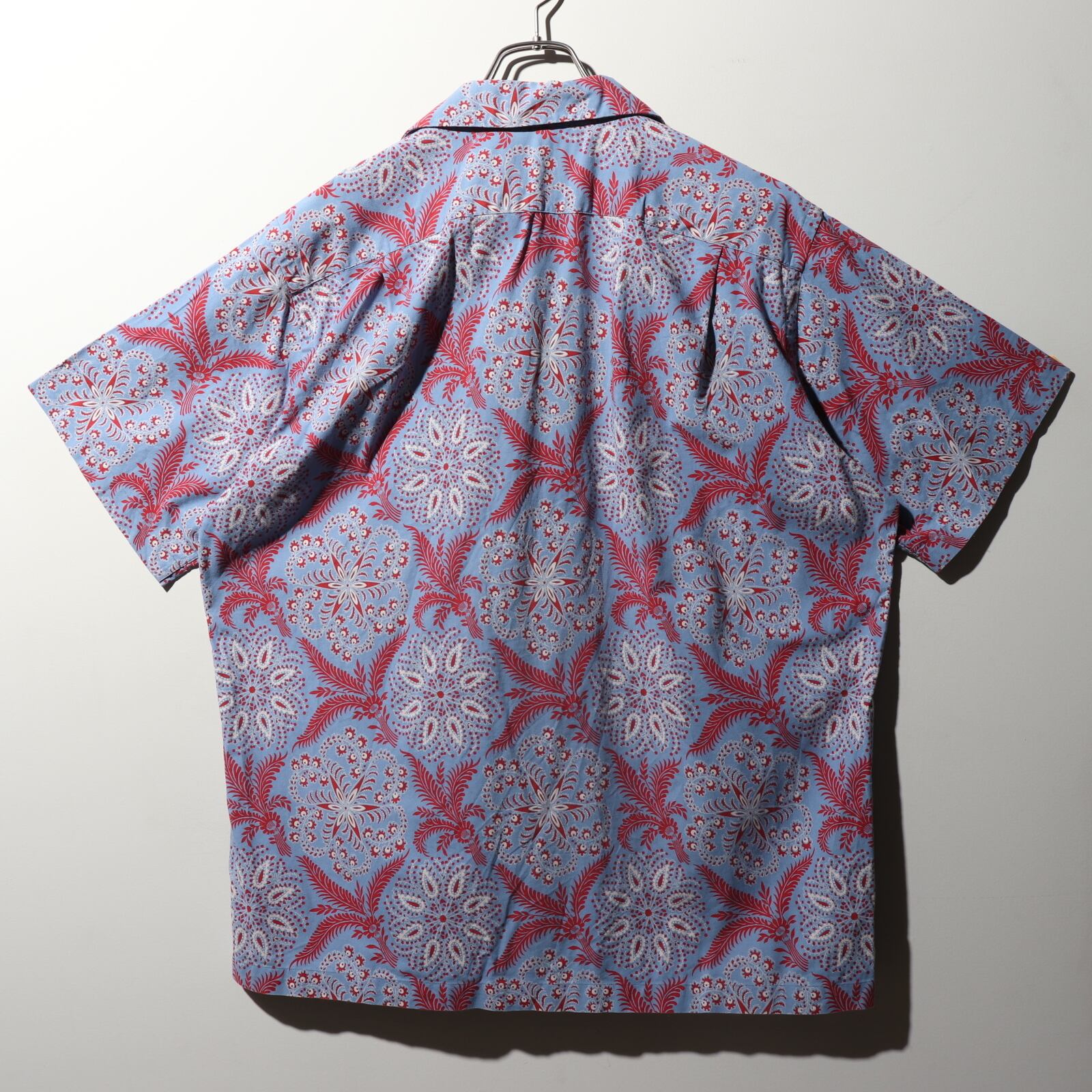 極美品 L ペイズリー 総柄 ポロラルフローレン 半袖開襟シャツ 青 polo 