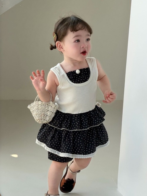 [my daughter] Black Mood Dot Set-up / [마이다럴] 블랙무드도트상하세트