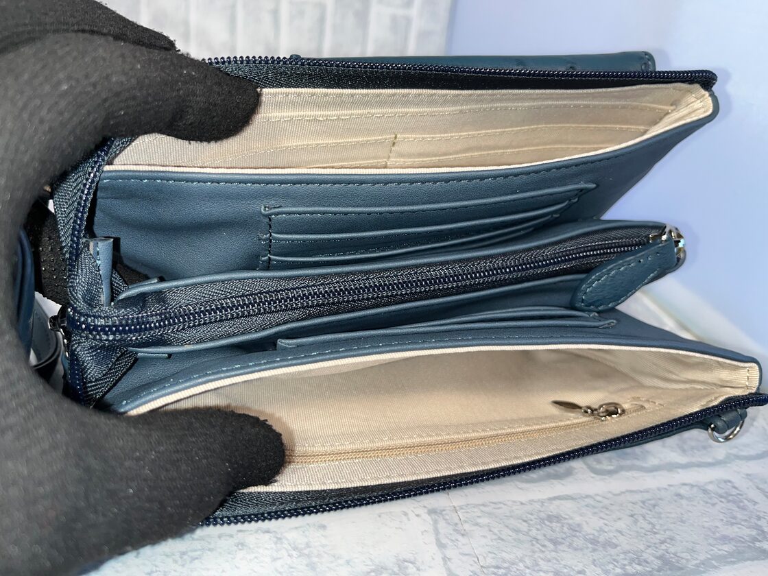GUODI】 オーストリッチ本革 3WAYショルダーポシェット スワローマチ型 