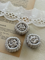 23mm Japanese ヴィンテージボタン コードボタン シルバーグレー デッドストック アクセサリーパーツ 装飾材 カルトナージュ