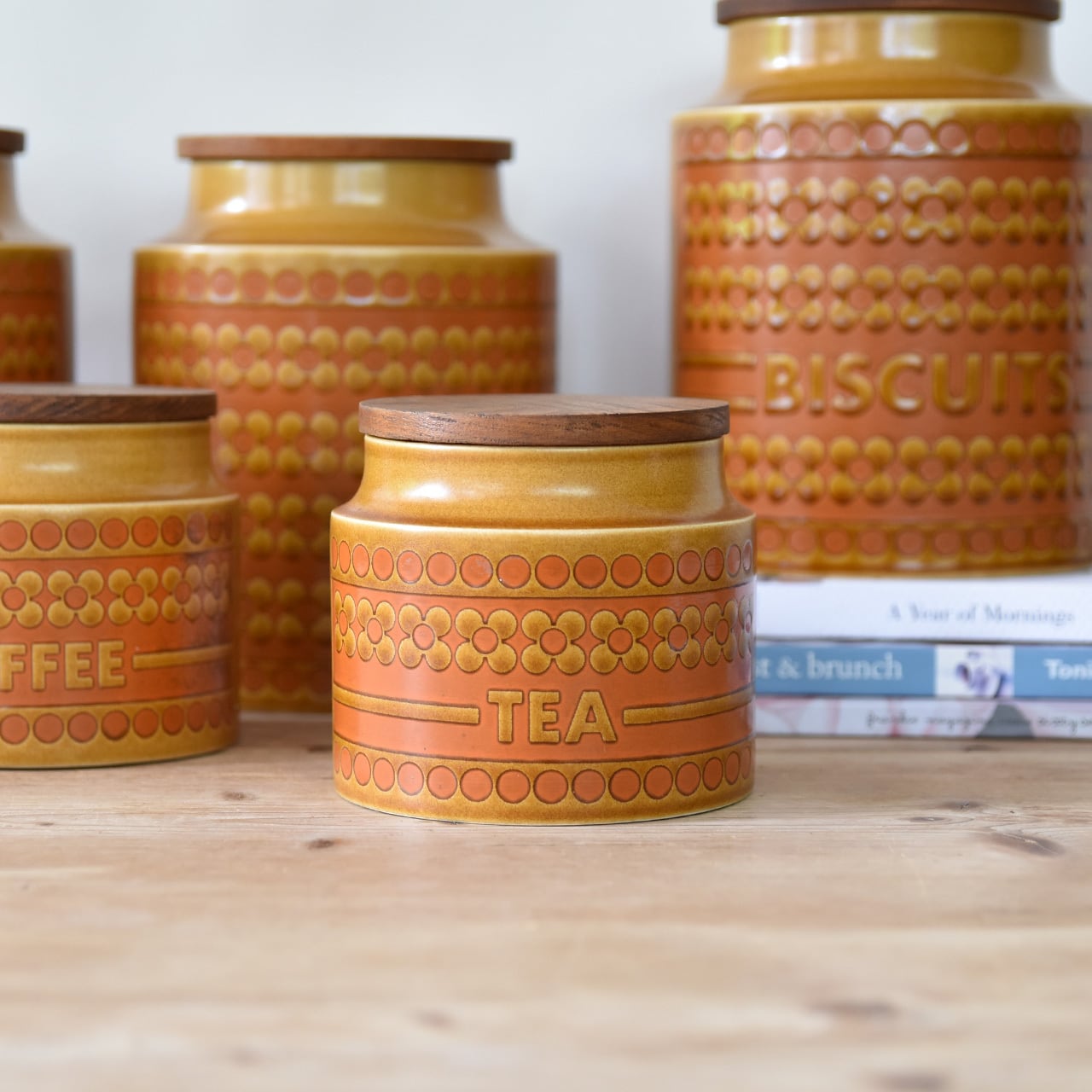 ホーンジー COFFEEキャニスター サフランシリーズ ヴィンテージ 陶器 オレンジ アンティーク 北欧 英国 HORNSEA SAFFRON 札幌 西岡店 Hornsea 