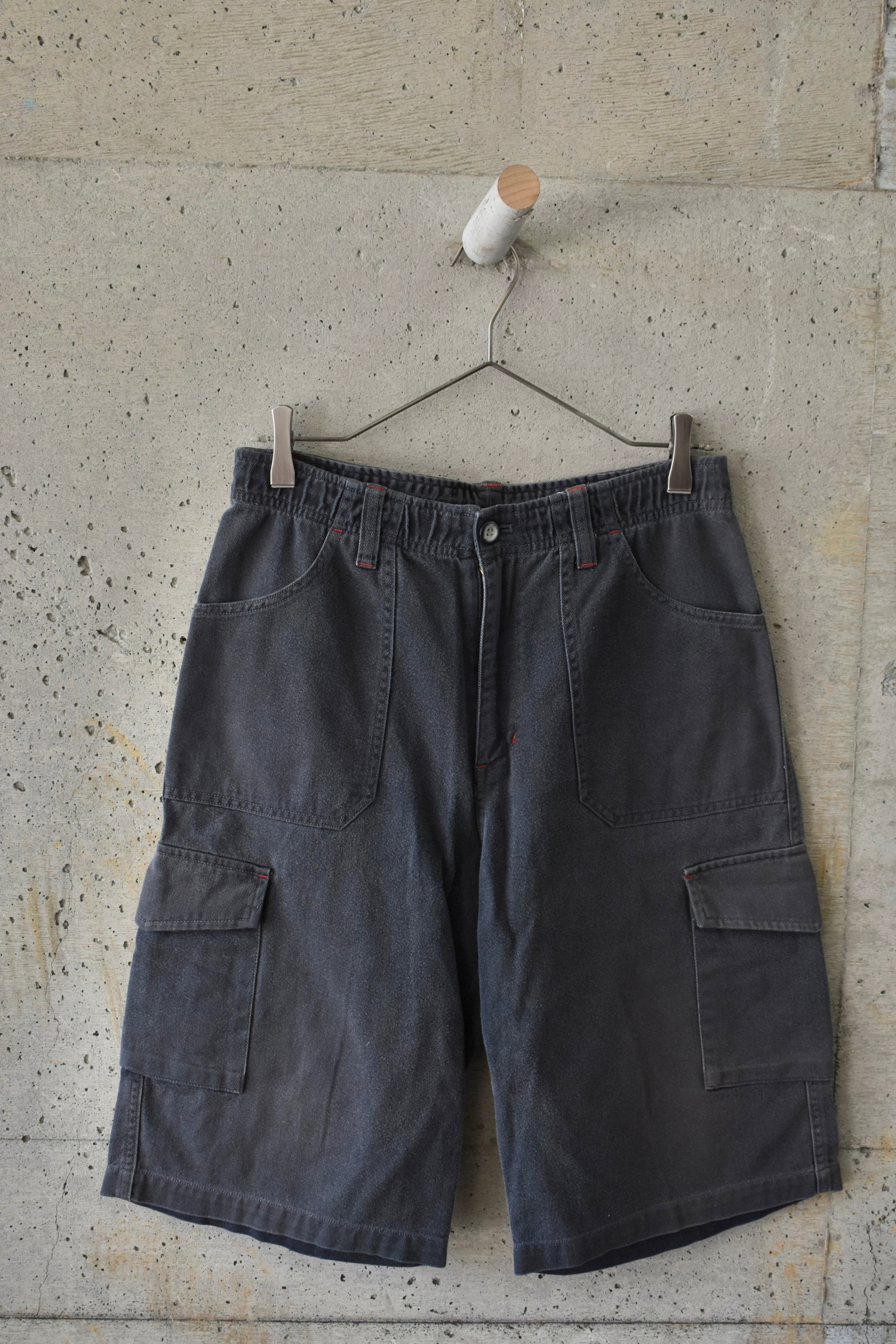 Black with red stitching pants
