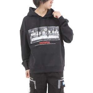 送料無料 【HIPANDA ハイパンダ】メンズ アートパロディシリーズ【最後の晩餐】フーディー スウェット MEN'S PARODY BIG SIZE HOODIE SWEAT SHIRT / BLACK・GRAY・RED