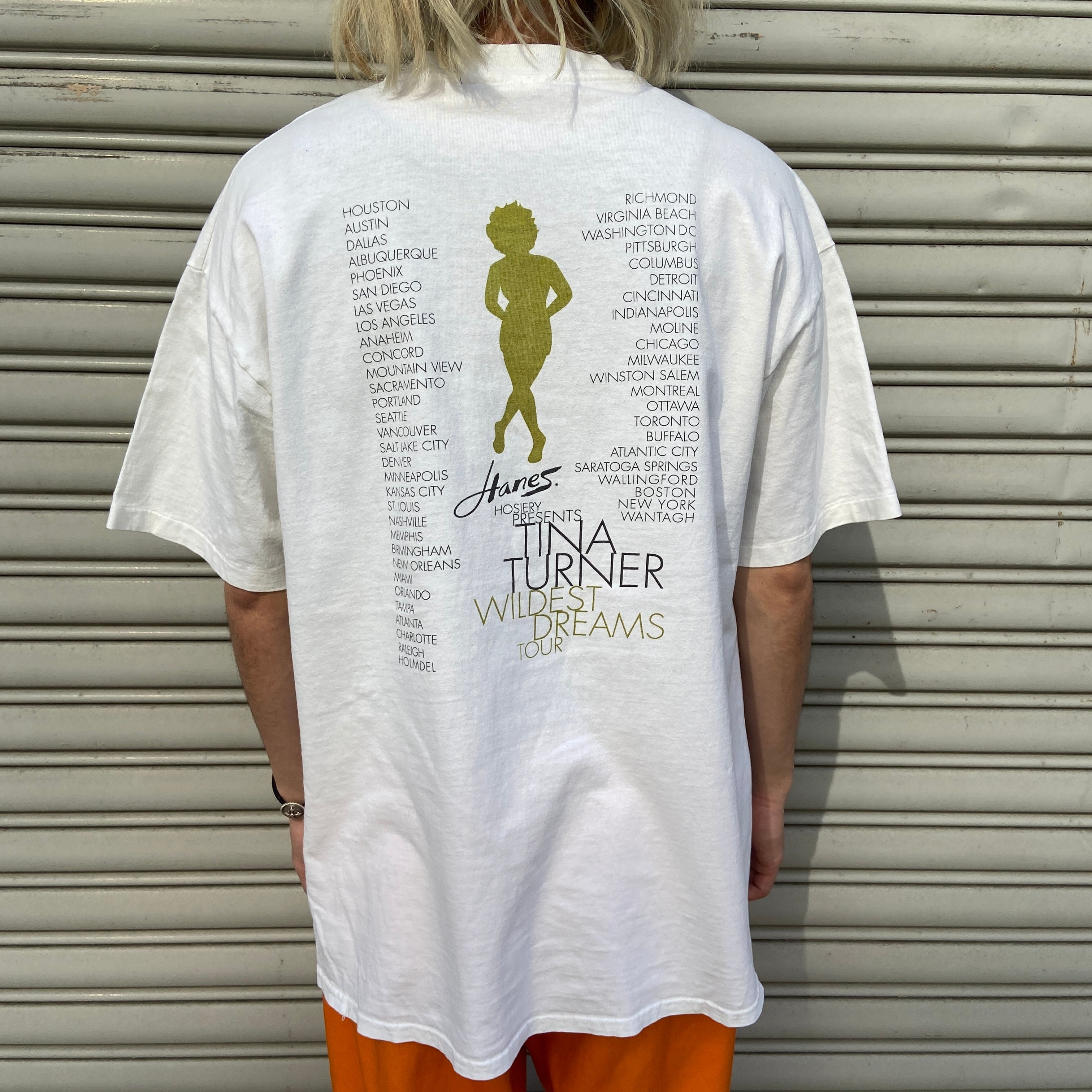 90s TINA TURNER ツアーTシャツ 白 XL バンT ティナターナー | 古着屋 Uan