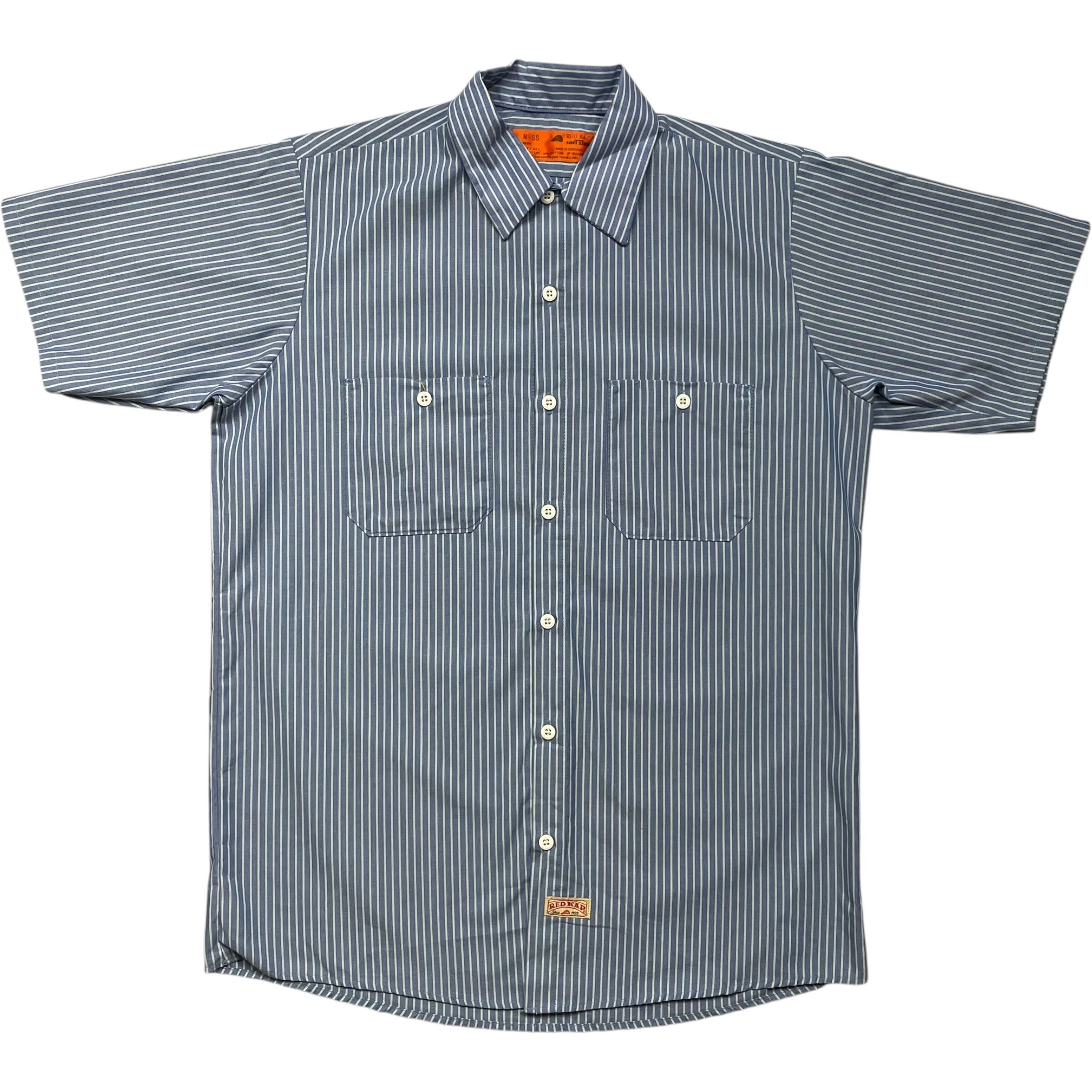 《M》 REDKAP レッドキャップ 半袖シャツ ワークシャツ ストライプ 2ポケット no.6641