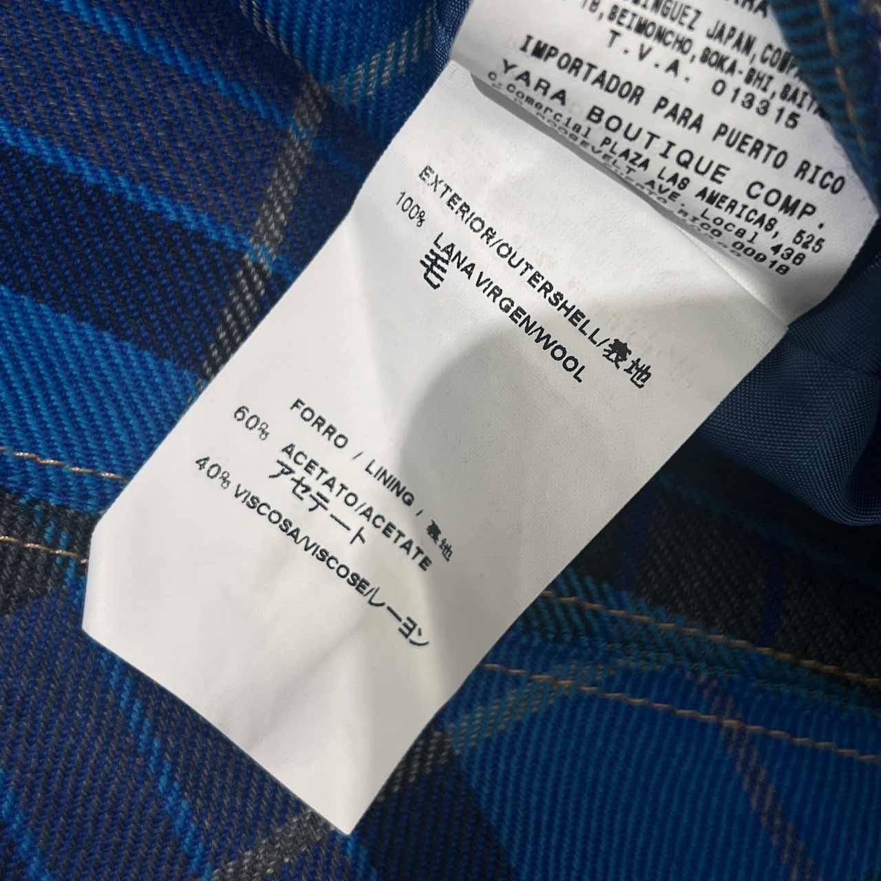 ADOLFOD OMINGUEZ アドルフォドミンゲス チェック アシンメトリー スカート38/ブルー系 レディース