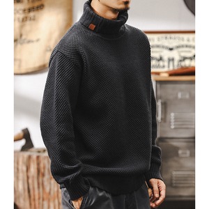 drop-shoulder waffle turtle-neck A1472