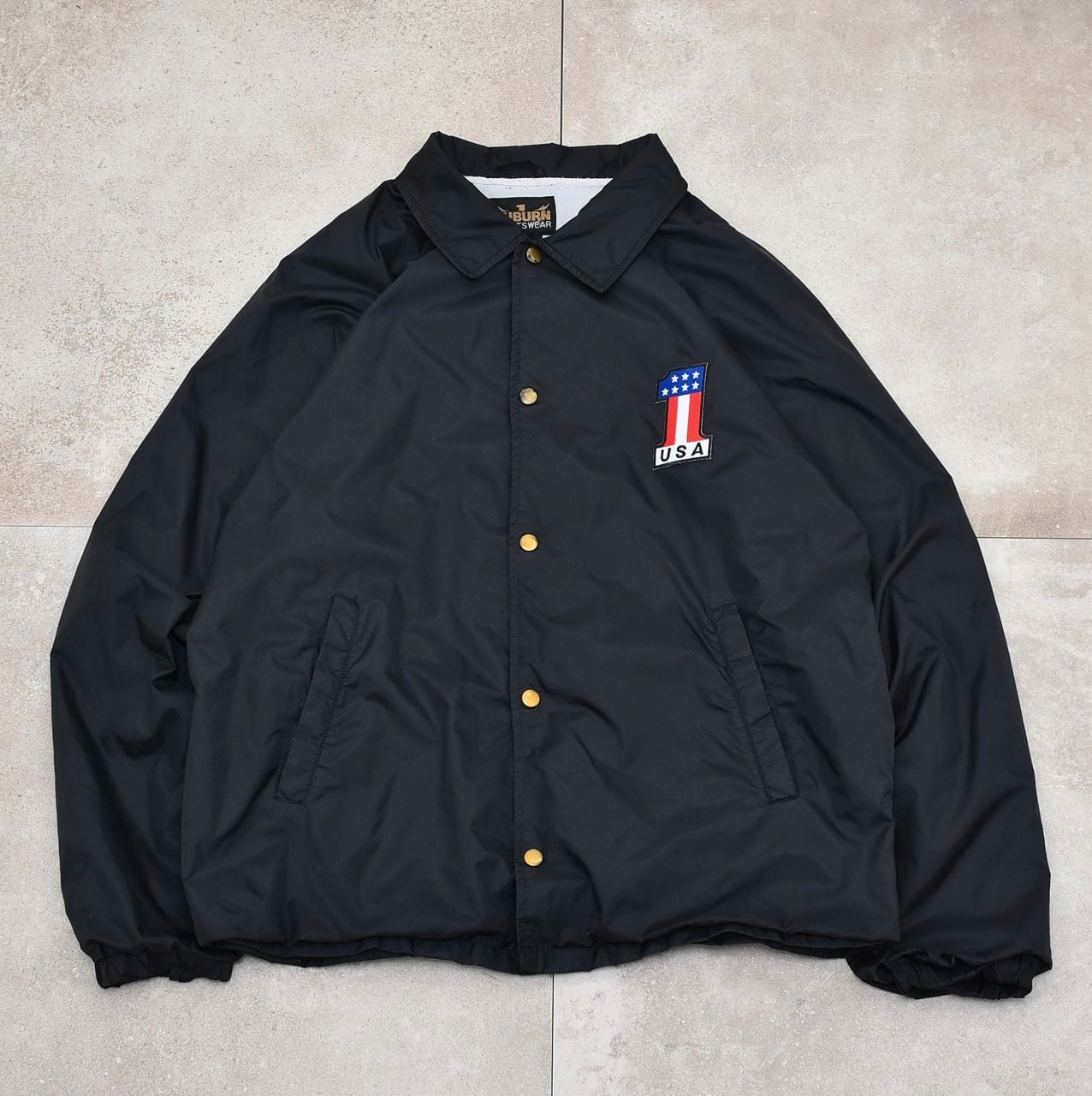 90's〜 Auburn sportswear No.1 patch custom nylon coach jacket