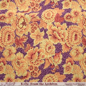 USAコットン ケイフファセットコレクティブKaffe Fassett Floral with Dots Plum PWGP002