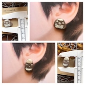 【信楽焼】陶器 粉引 仲良し兄弟 ピアス イヤリング 伝統工芸 シンプル ノンホール 樹脂ピアス サージカルステンレス316L 北欧 大人可愛い *秋冬コーデ* 男の子 女の子