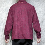 flower embroidery fake suede shirt