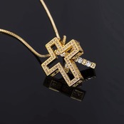 LJ CROSS NECKLACE GOLD