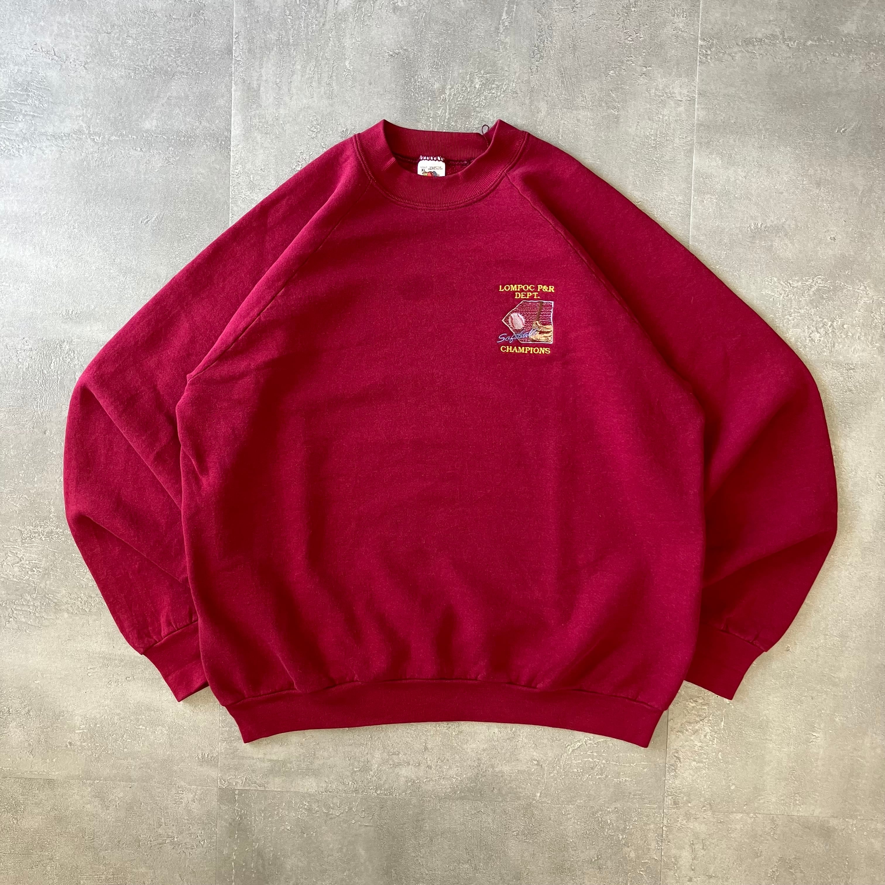 FRUIT OF THE ROOM フルーツオブザルーム 90s usa製 ラグランスリーブ スウェット ワンポイント刺繍 XL No.2181