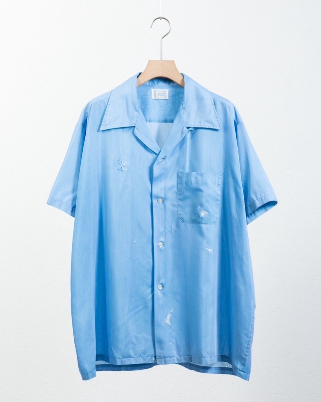 vintage "TOWNCRAFT" good painted cotton short sleeve shirt / SIZE: 17-17 1/2