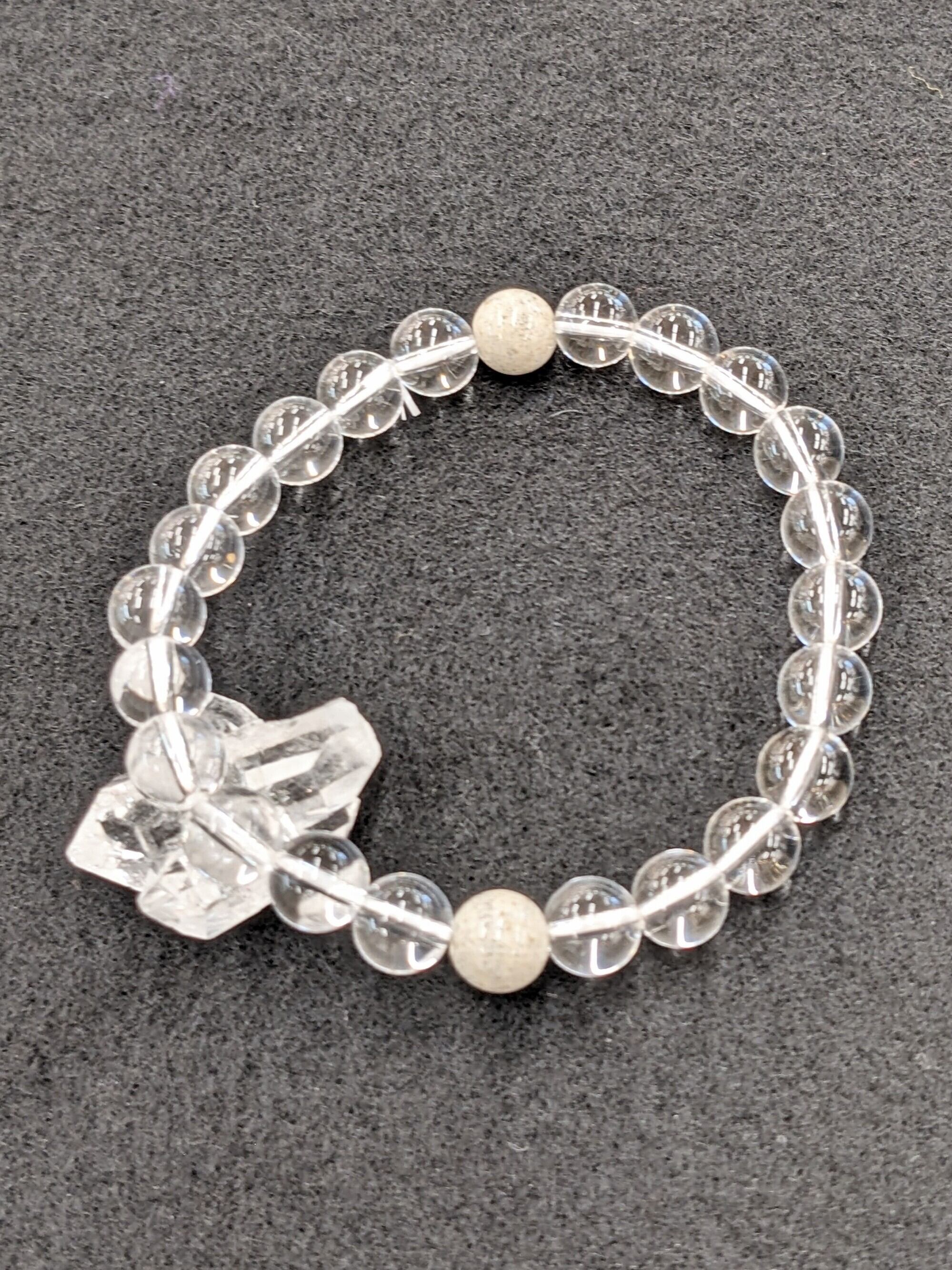 北投石 ✕ 水晶 8mm ブレスレット 免疫力アップ効果 | Stone Kingdom