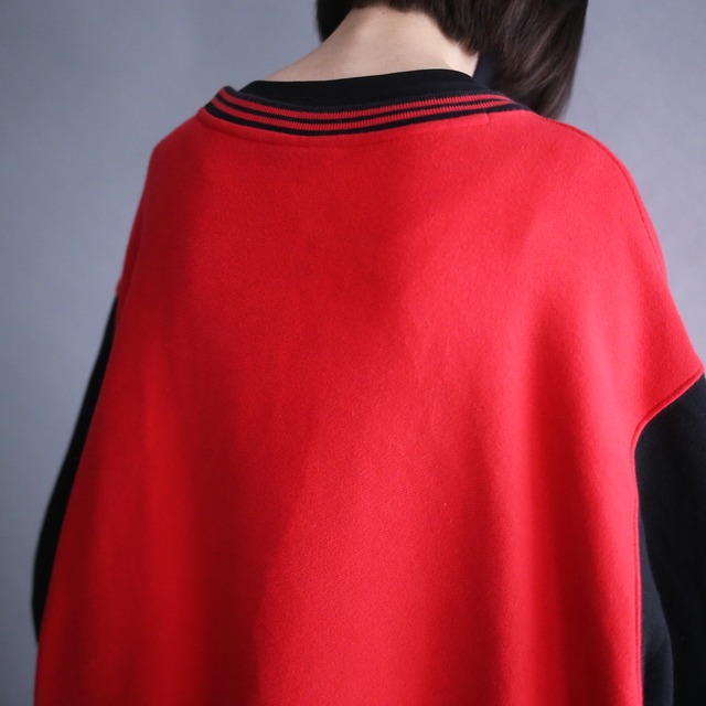 "Champion" XXL super big silhouette bi-color and logo wappen sweat