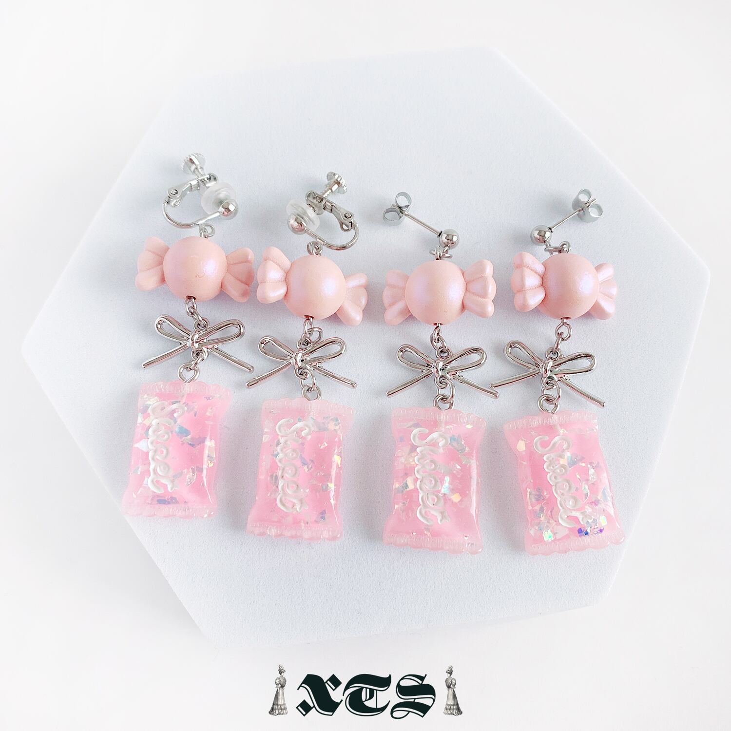 Candy Sweet Pink Pierce/Earrings【TS0256】