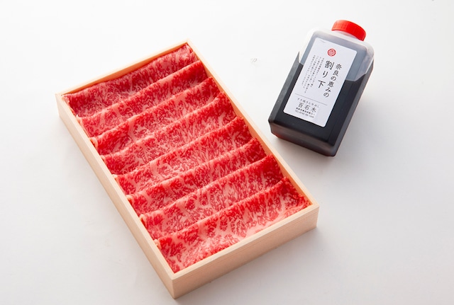 大和牛A4すき焼き用牛肉／サーロイン600g　奈良の恵みの割り下付き