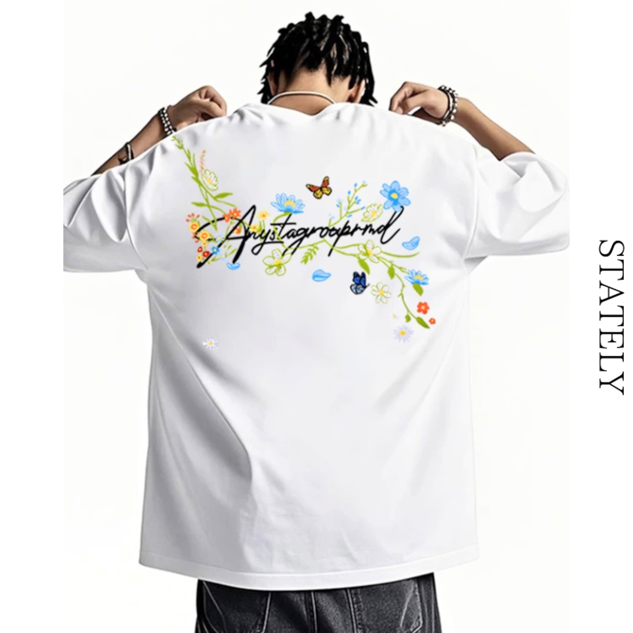 Floral Script Tee/2color_T307・画像2