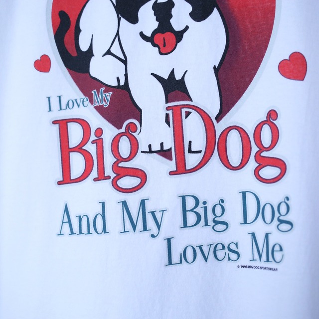 "BIG DOGS" LOVE & LOVE printed XX  over silhouette h/s tee