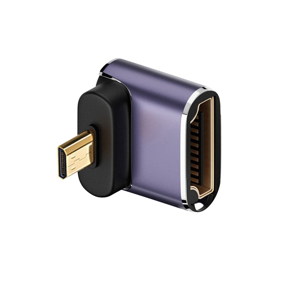 cablecc 下向きマイクロHDMIオス-HDMI 2.1メスUHD拡張ゴールドコンバーターアダプター 8K 60hz HDTV対応