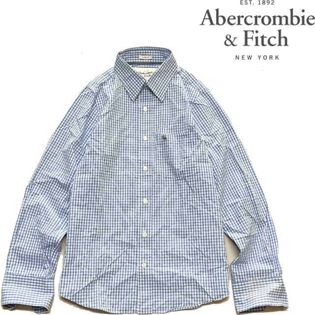 1点物◇アバクロA&F長袖ギンガムチェックシャツ古着メンズSMレディース 