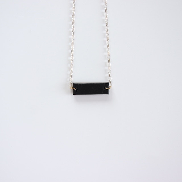 leather tag necklase [black]