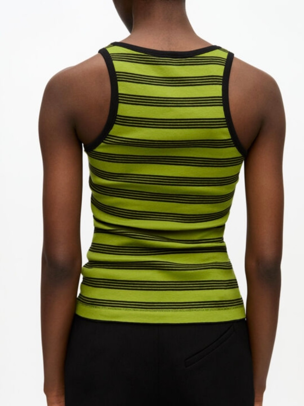 【25SS】GANNI ガニー / STRIPED SOFT COTTON RIB TANK TOP / タンクトップ - 2