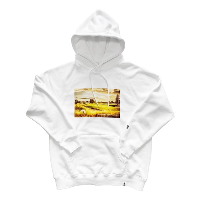 GRAPHIC PRINT SWEAT HOODIE  -WHITE-