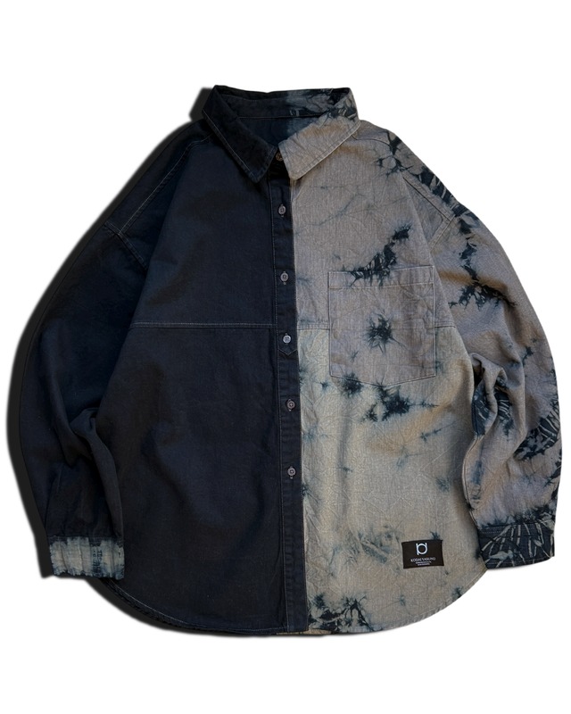 【数量限定販売】黒染め切り返しツイルシャツ　砂漠の日没