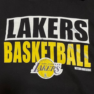 【47brand】NBA Los Angeles Lakers レイカーズ プリント M プルオーバー フーディー スウェット バスケ US古着