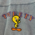 00s LOONEY TUNES トゥイーティー　オフィシャル刺繍デニムジャケット　レディース