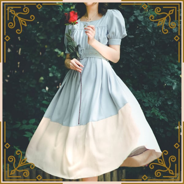 レストローズ★秋冬パフスリーブ/ドーリーワンピ★ボルドー レストローズ★秋冬パフスリーブ/ドーリーワンピ★ボルドー