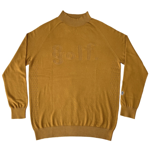 SUVIN COTTON MOCK NECK KNIT SWEATER -OCHER-