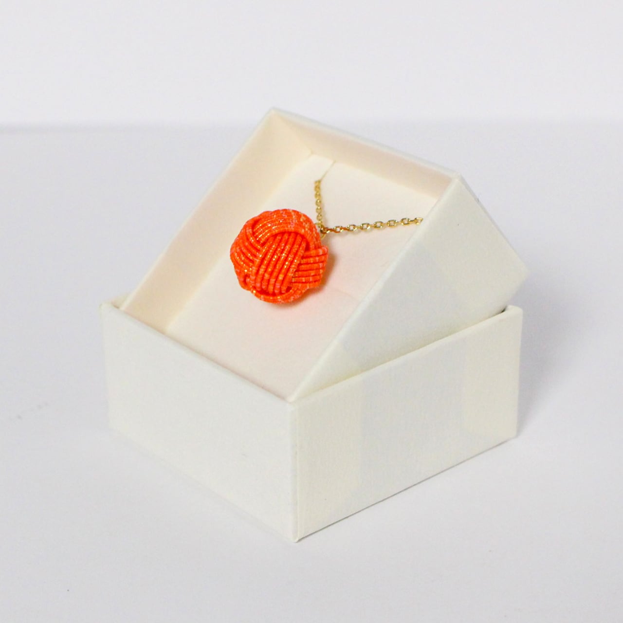 アクセサリー orange 水引パール ネックレス オレンジ サージカルステンレス | 紙単衣