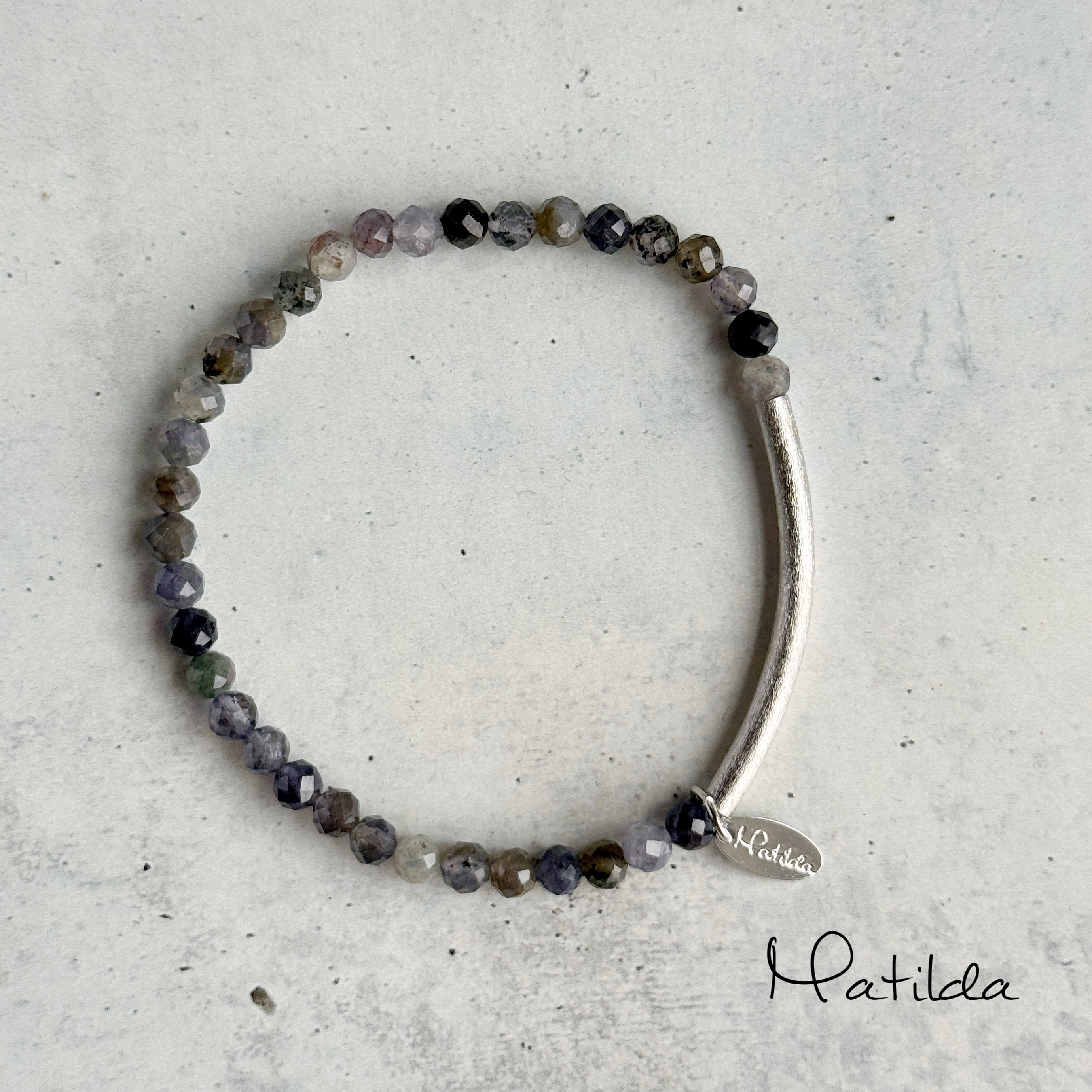 【再販】Tube & stone bracelet(サンストーン・アイオライト)