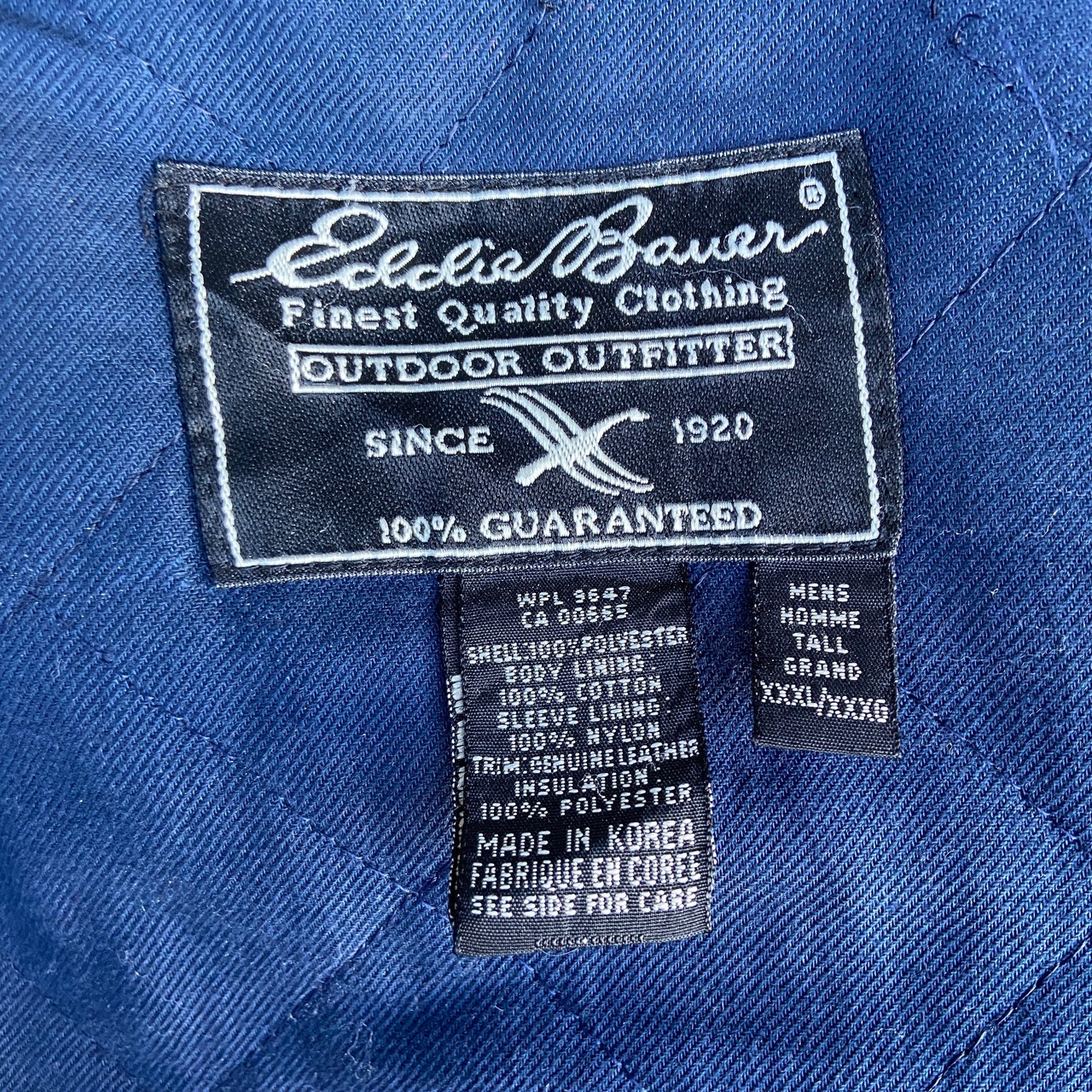 スーパービッグサイズ Eddie Bauer エディーバウアー レザー襟 中綿 