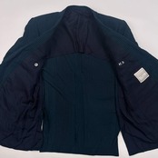 シルク100% NINA RICCI ニナリッチ ストライプ 背抜き 2B テーラードジャケット 96AB5/グリーンブルー系 メンズ