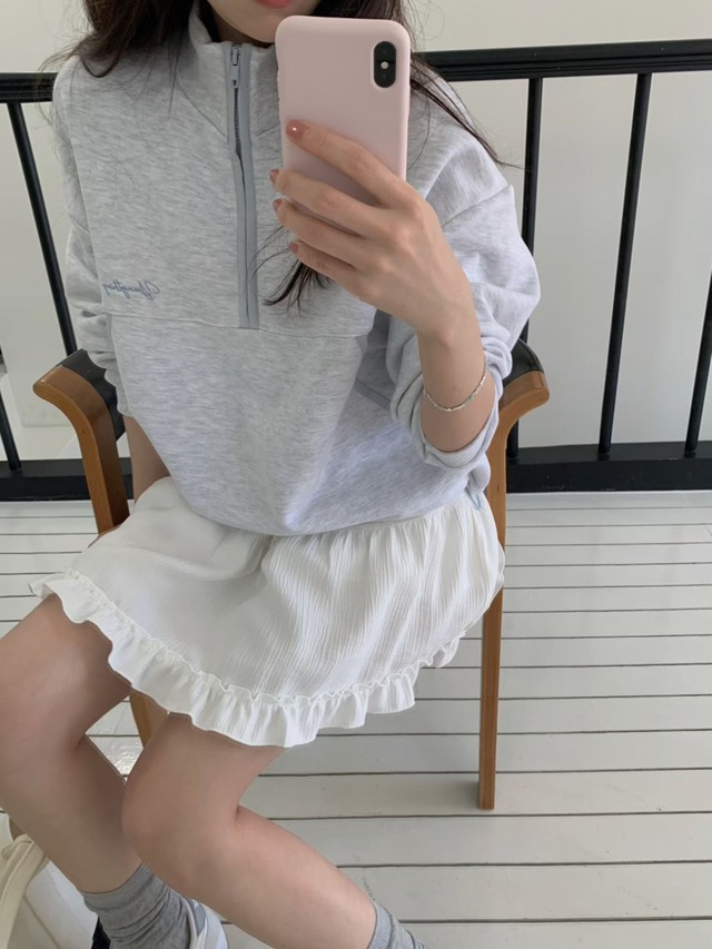 (予約) pretty young thing / People half zip up mtm 2color　