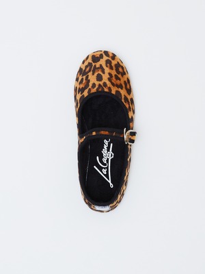 ＜LA CADENA＞Baby&Kids JAPONESA LEOPARD VELOUR x SOLID TRIM