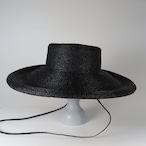 SS20-BD-8　Raffia Braid Roll-Up Brim Hat　BLK