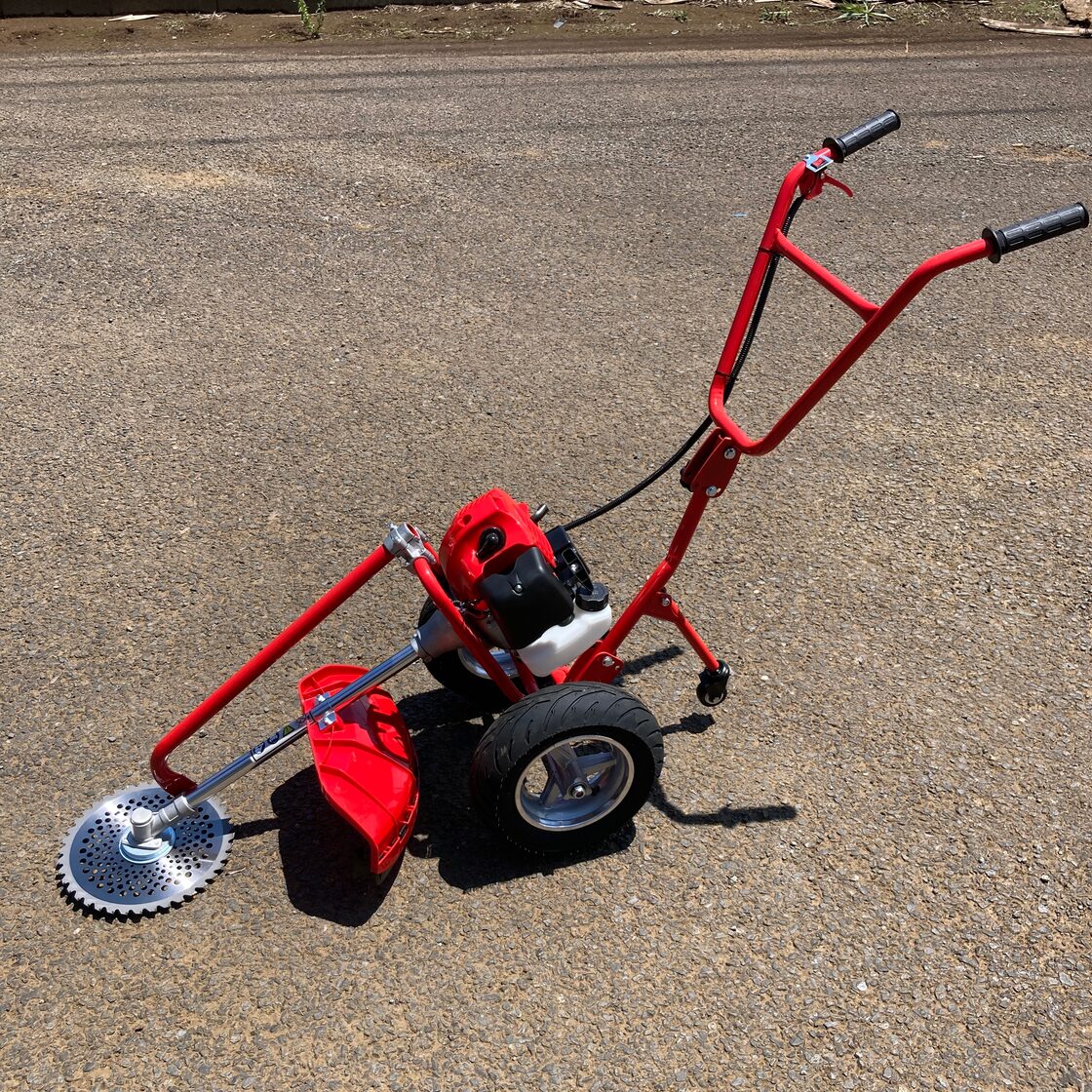タイヤ付きエンジン草刈機 42.7cc 手押し草刈り機 チップソーおまけ 