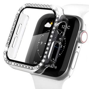 【人気】【キラキラカバー】WASPO コンパチブル iWatchケース 38mm 保護フィルム付き クリスタルダイヤ付き アップルウォッチカバー 女性専用 全面保護ケース(38mm Series 3/2/1クリア)