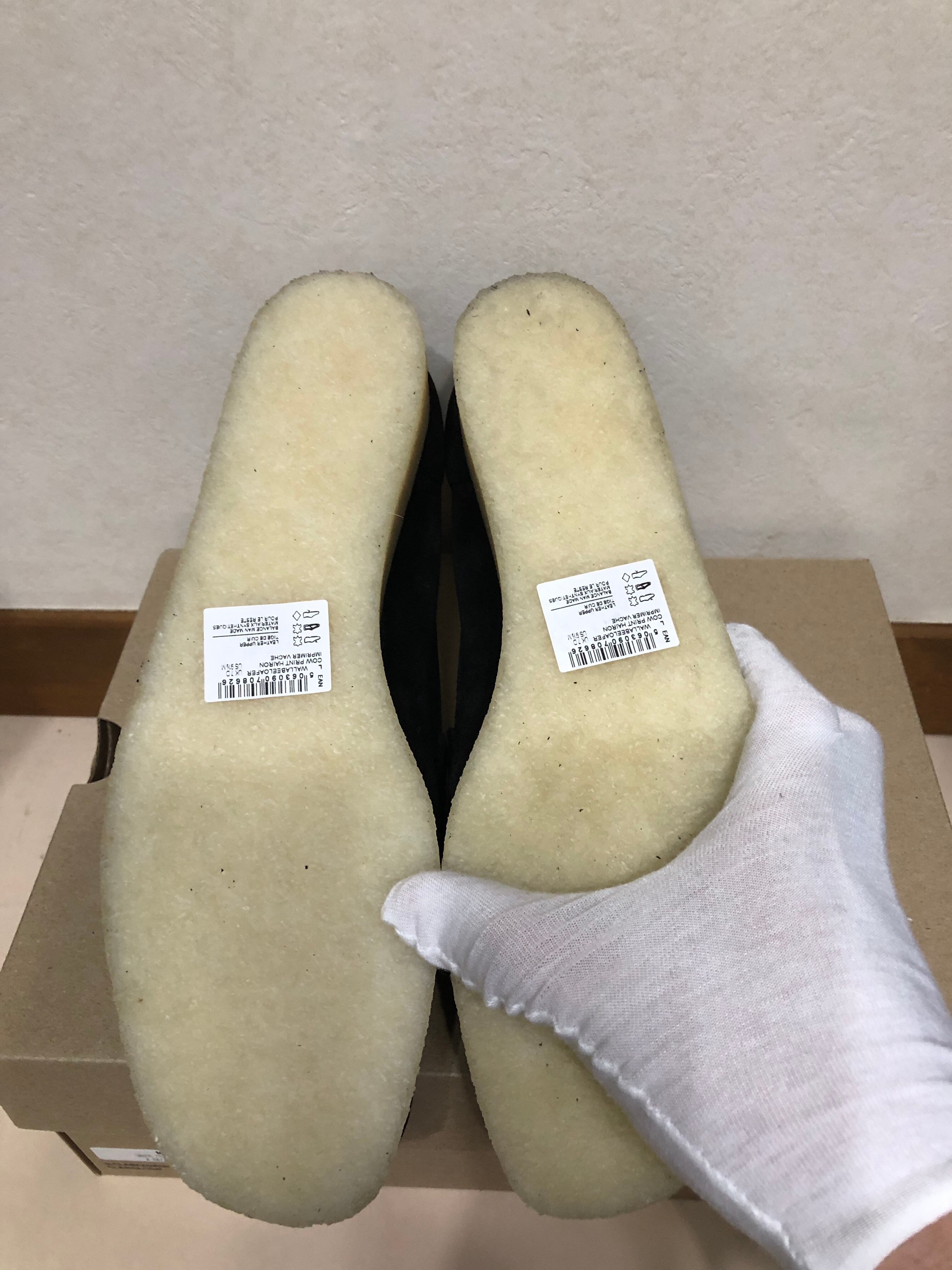 070522○ 未使用 Clarks Wallabee Loafer Cow Print HairOn 41 25.5cm 