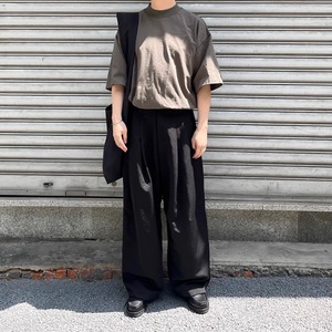 五分袖モックネックニュアンスカラーTシャツ　0733