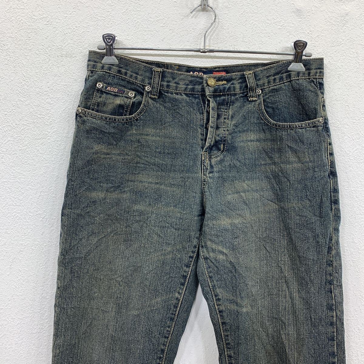 AGD デニムパンツ W34 インディゴ ボタンフライ 古着卸 アメリカ仕入