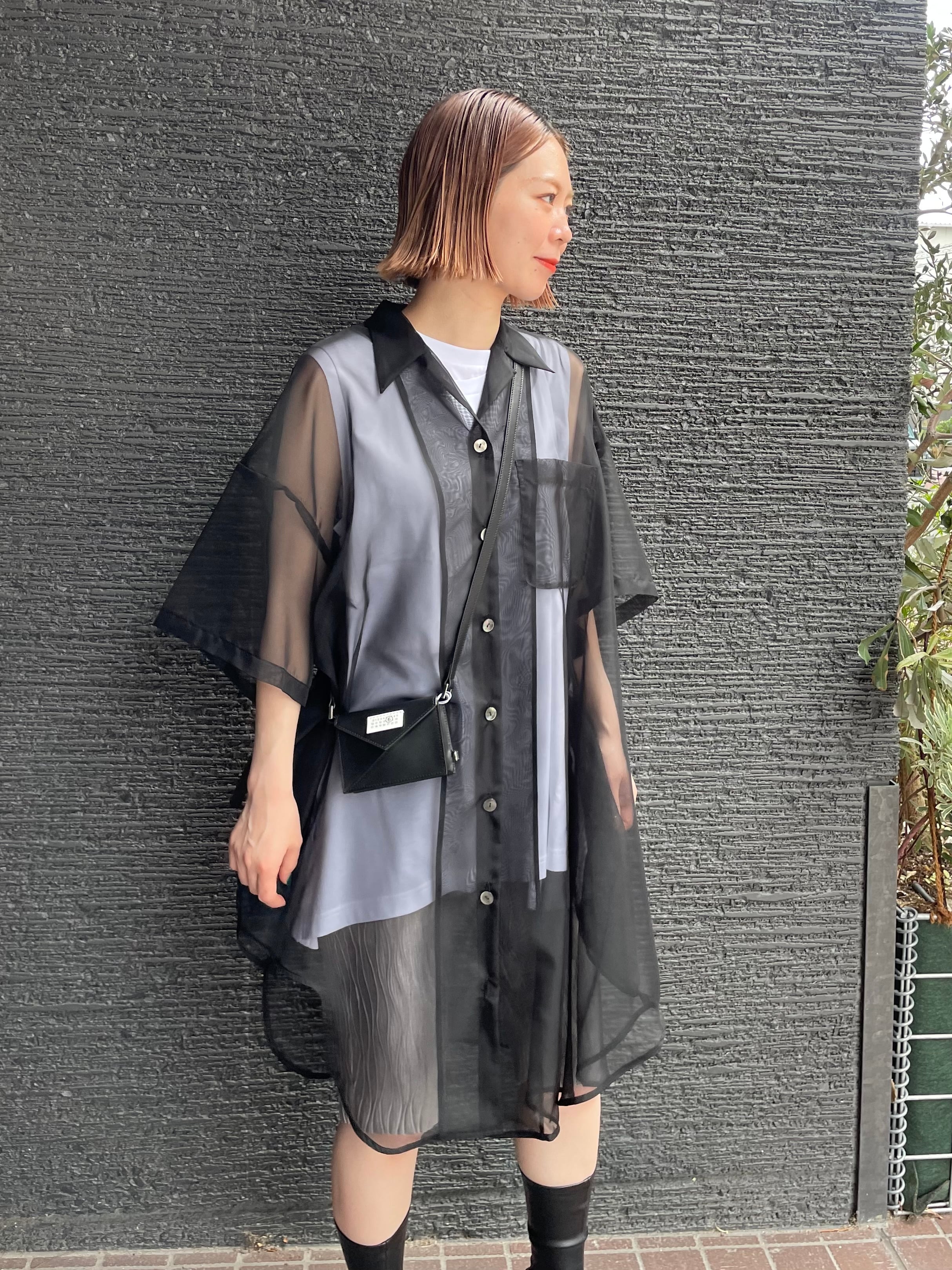 ENFOLD エンフォルド KNIT×SHIRT DRESS シャツドレス-