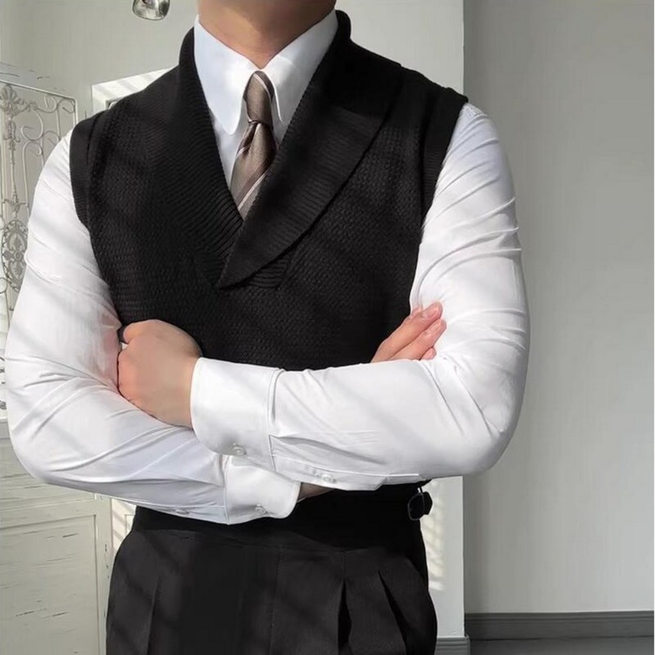 casual retro knit vest 00095