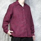 flower embroidery fake suede shirt