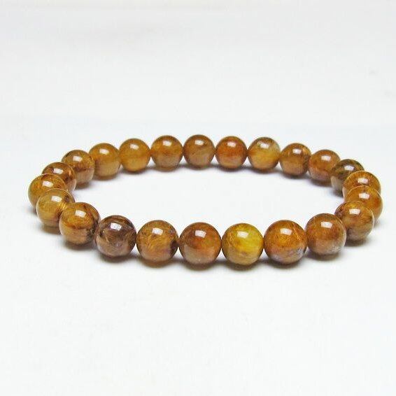 タイチンルチルクォーツ ブレスレット 9mm ルチルクォーツ ブラウンゴールド おまかせ便 111-53807
